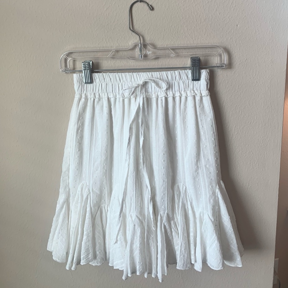 NWT White Swiss Dot High Waisted Skirt